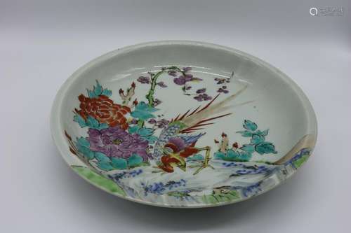 Large Chinese Hand Painted Porcelain Bowl