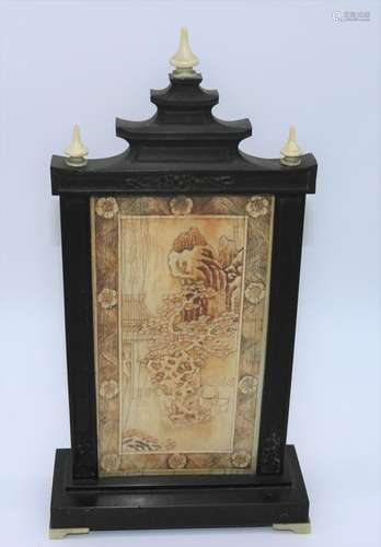 18th Century Carved Bone Dble Sided Narrative Screen