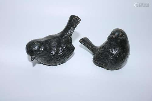 Pair of Cast Iron Birds