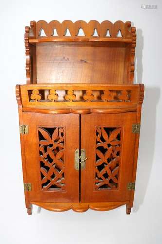 Small Victorian Hanging Cabinet in Cherry