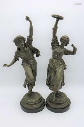 Rancoulet, Pair Spelter Figurines