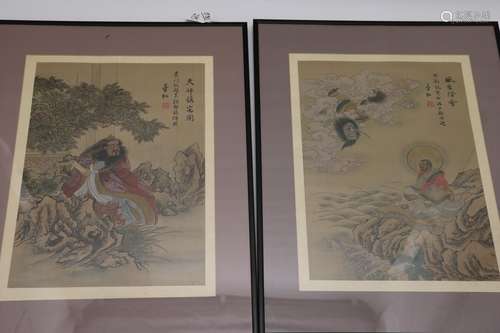 Asian Silk Painting, signed