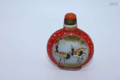 Signed Enameled Porcelain Snuff Bottle