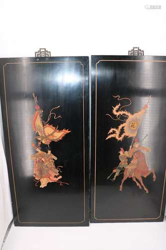 Vintage Asian Hand Carved Panels