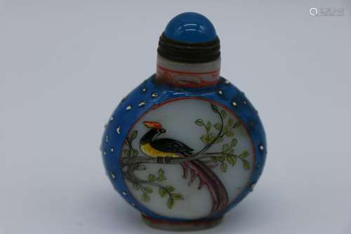 Signed Enameled Porcelain Snuff Bottle