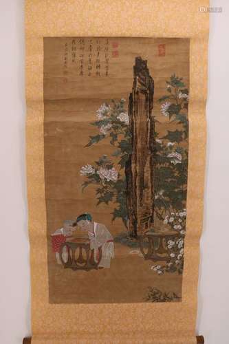 Hand Painted Asian Scroll