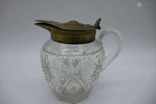 Antique Cut Glass Pitcher, Creamer