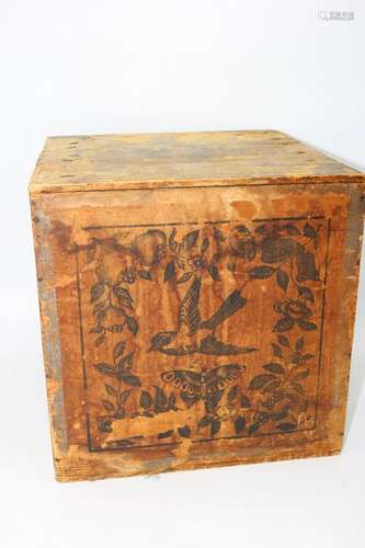 Antique Wooden Asian Tea Box