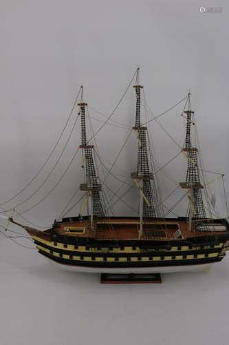 Vintage Hand Made Tall Ship Model