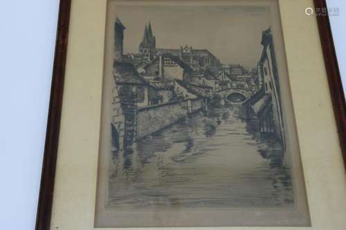 Antique Signed Engraving