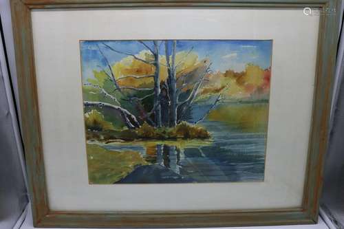 Geraldine Stearns, Watercolor, Woodland Stream