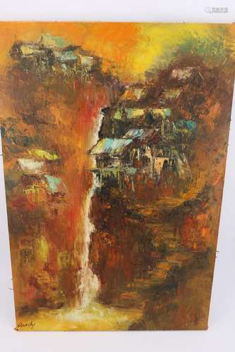 Mid Century Oil On Canvas Painting, Signed Wendy