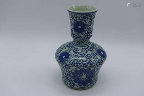 Asian Blue & Light Green Porcelain Vase