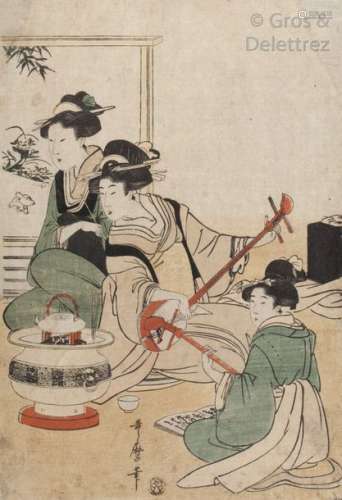 Utamaro (1753 1806) : Estampe oban tate e représen…