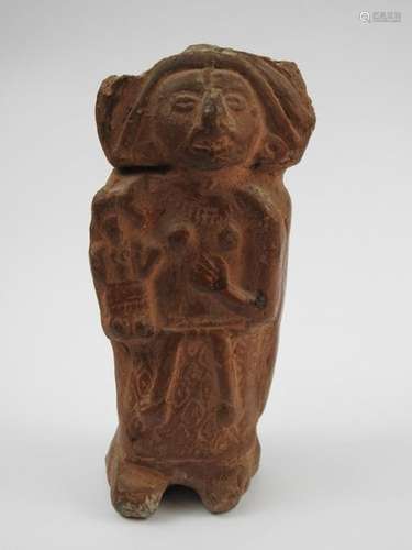 Figurine en terre cuite de style précolombien. 12,…