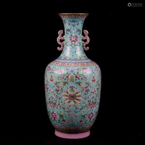 Chinese Porcelain Famille Rose Vase Height 33 cm. …