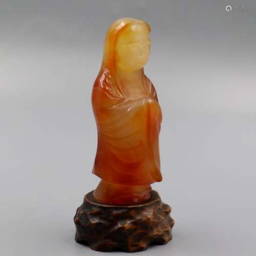 Chinese Agate Carved Figure Height 11 cm.