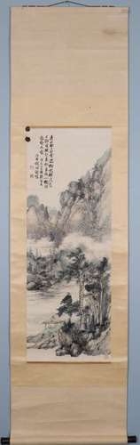 Chinese Scroll Painting 184 x 50 cm (outside), 100…