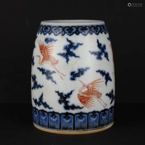 Chinese Porcelain Brush Pot Height 13.5 cm.