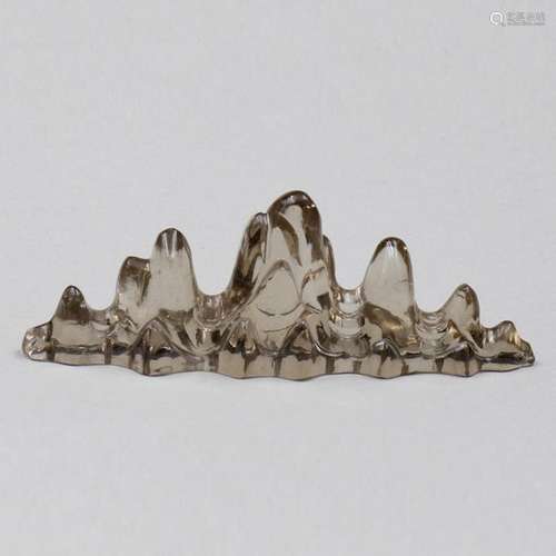 Chinese Carved Crystal Penholder Length 12, height…