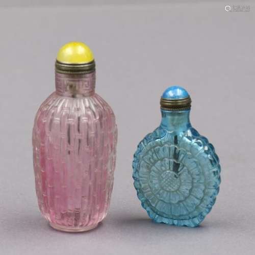 Chinese Glass Snuff Bottles \r\nHeight 6.5 8.5 cm.