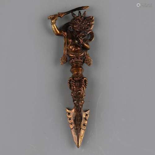 Tibetan Bronze Vajra Length 14 cm.