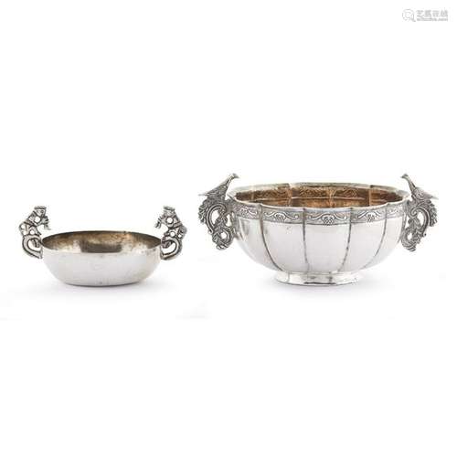 Two Spanish Colonial silver drinking vessels, Probably