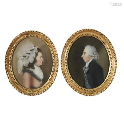 James Sharples Sr. (1751-1811), Pair of portraits: lady