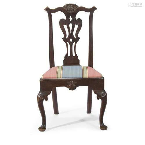 Chippendale carved walnut side chair, Philadelphia, PA,