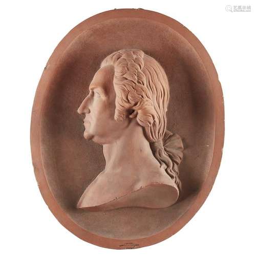 Terracotta portrait bust plaque of George Washington,