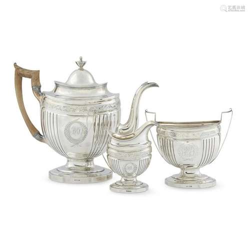 Federal three-piece silver tea service, John McMullin