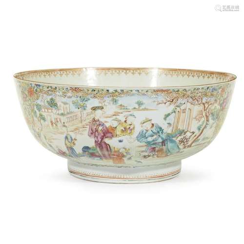 Large Chinese Export porcelain punch bowl, 18th century