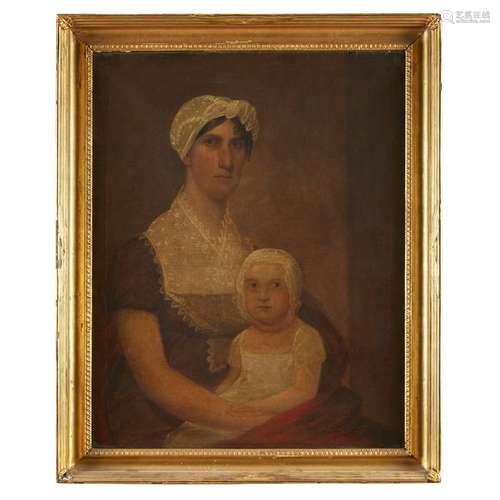 American School 19th century, Pair of portraits: Issac