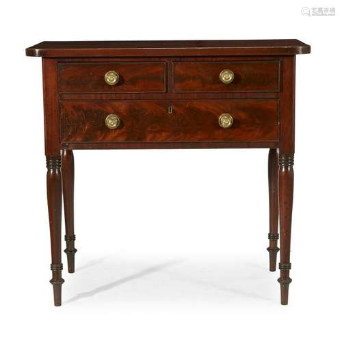 Federal mahogany three-drawer dressing table, Probably