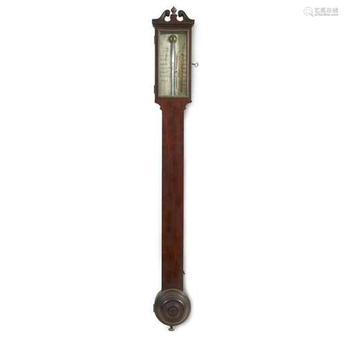 Mahogany stick barometer, M. Fisher & Son,