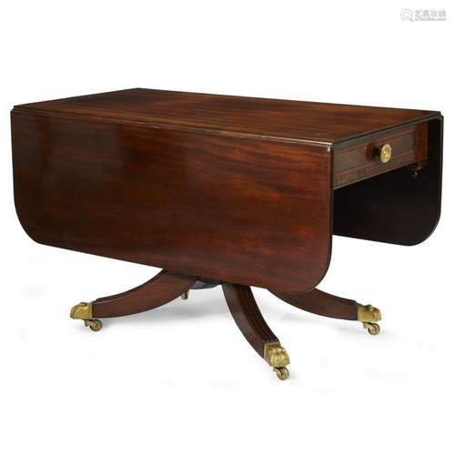 Classical mahogany drop-leaf breakfast table,