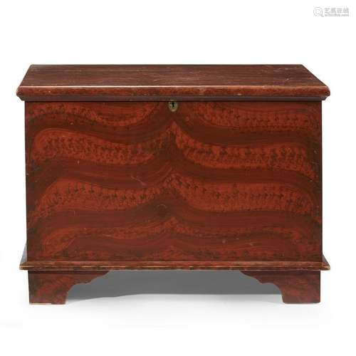 Small painted and faux-grained blanket chest, Probably