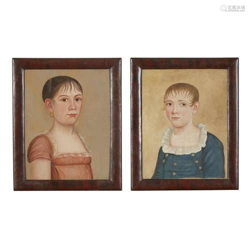 The Burpee-Conant Limner, Pair of portraits: young girl