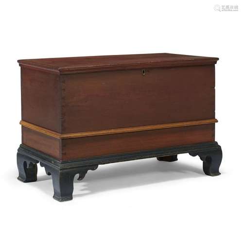 Chippendale painted pine blanket chest, Pennsylvania,