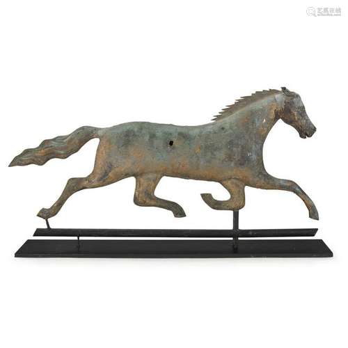 Molded copper and cast zinc weathervane of a running