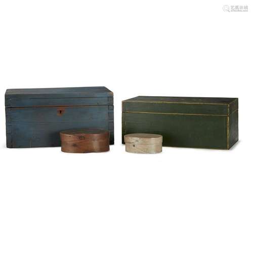 Group of four paint-decorated boxes, New Hampshire and