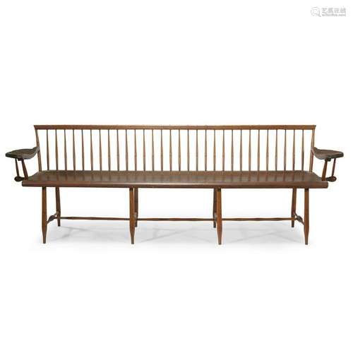 Bamboo-turned deacon's bench, early 19th century