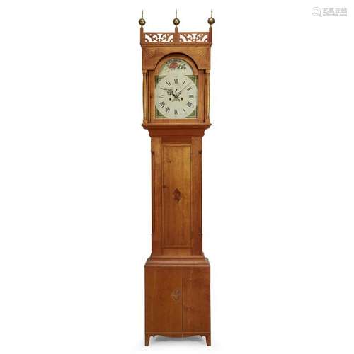 Federal inlaid birch tall case clock, Possibly