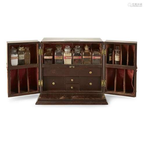 Mahogany medicine chest, 19th century