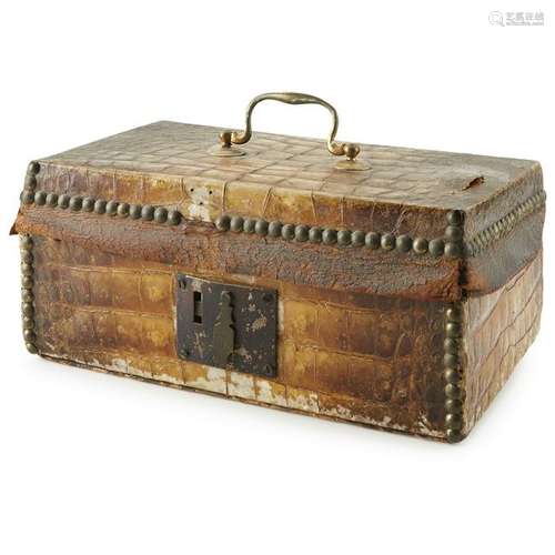 Alligator leather-covered box, George Domett, Boston,