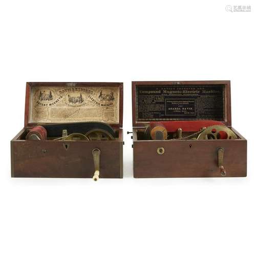 Two mahogany and brass magneto-electric machines, W. H.