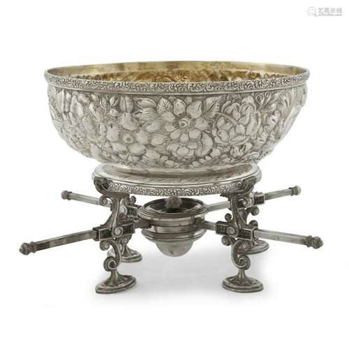 Sterling silver floral repoussé bowl, Bailey Banks &