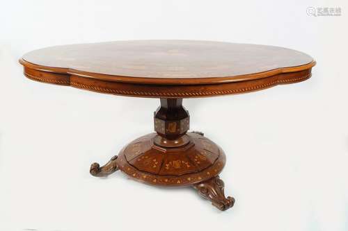 KILLARNEY YEW WOOD & ARBUTUS MARQUETRY  TABLE