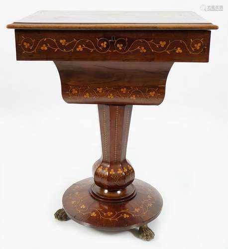 KILLARNEY ARBUTUS & YEW WOOD MARQUETRY WORKTABLE