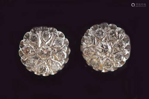 PLATINUM DIAMOND CLUSTER EARRINGS